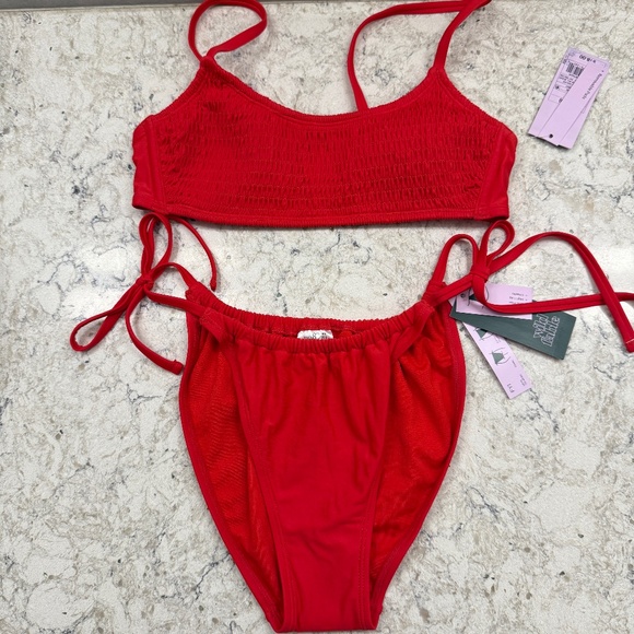 NWT Wild Fable  2 Piece Red bikini swimsuit with 2 different sizes -cp - Picture 1 of 7